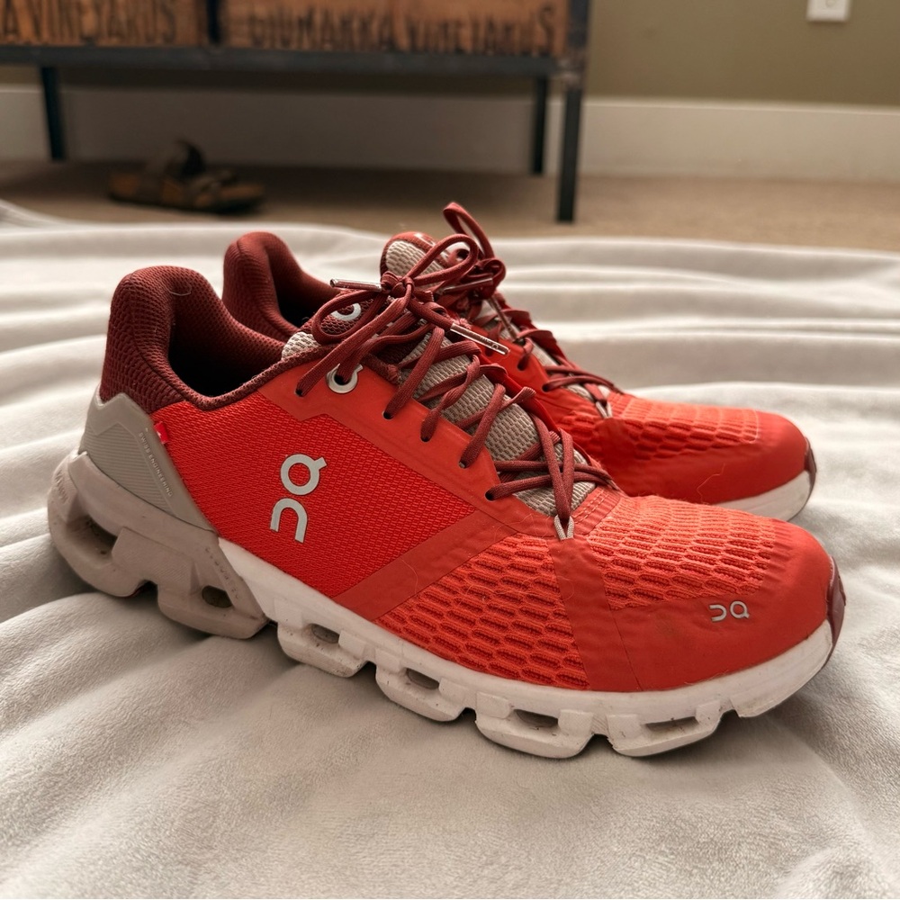 On Running Red Athletic Shoes